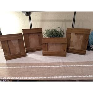 Set of 4 Piece Rustic Wood Brown Picture Frames 4 x 6 Tabletop